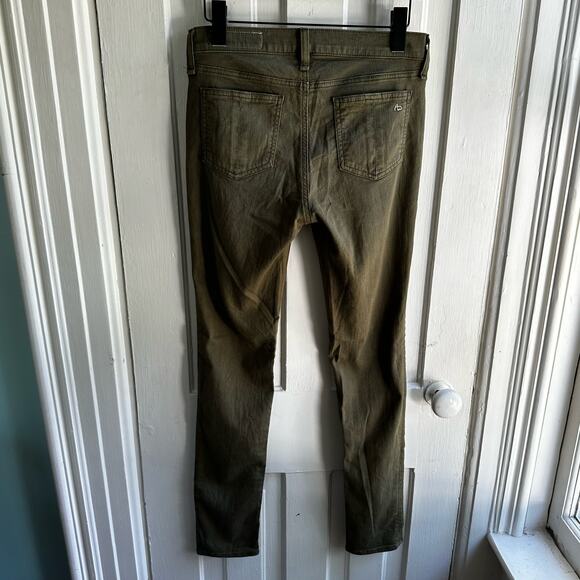 Rag & Bone Skinny Jeans Dist Army Green Stretch Denim - Picture 8 of 10